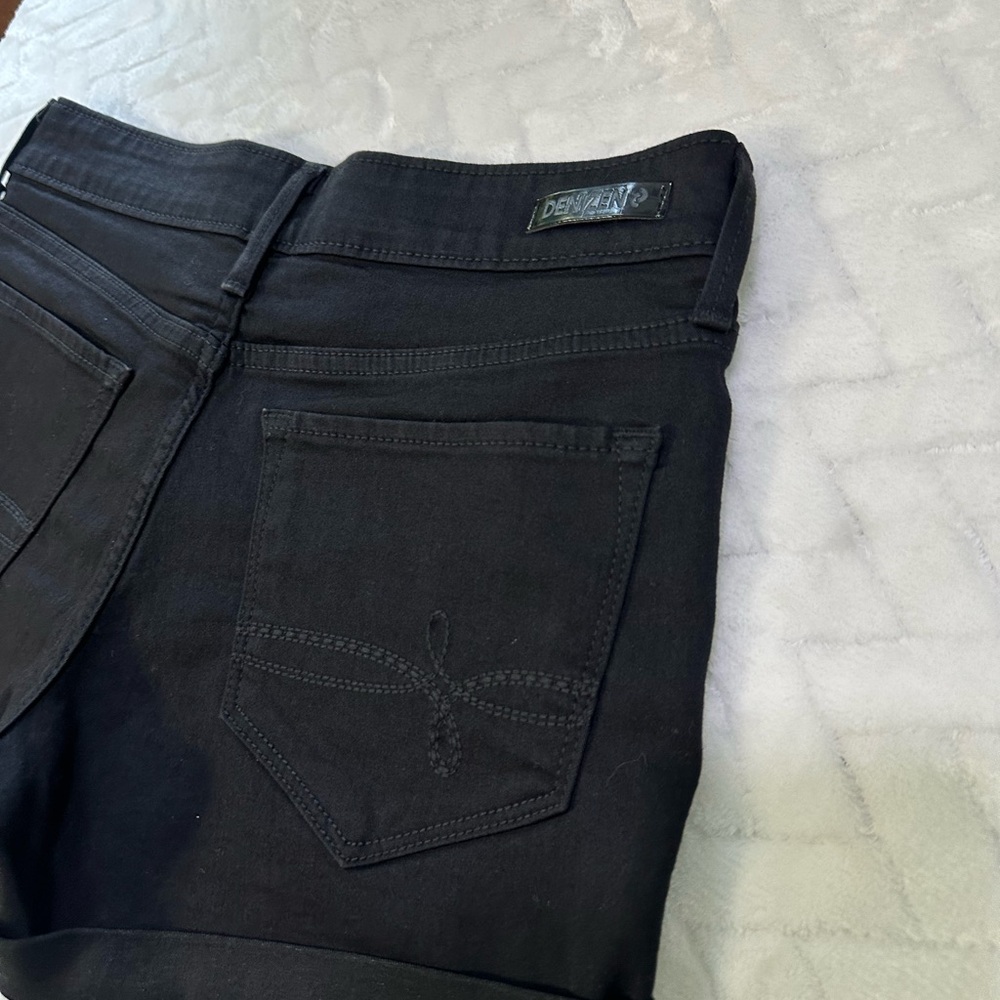 Nice $48 Denizen Levis Black Button Zip Stretch Jean Denim Shorts Womens 9 M - Picture 7 of 13